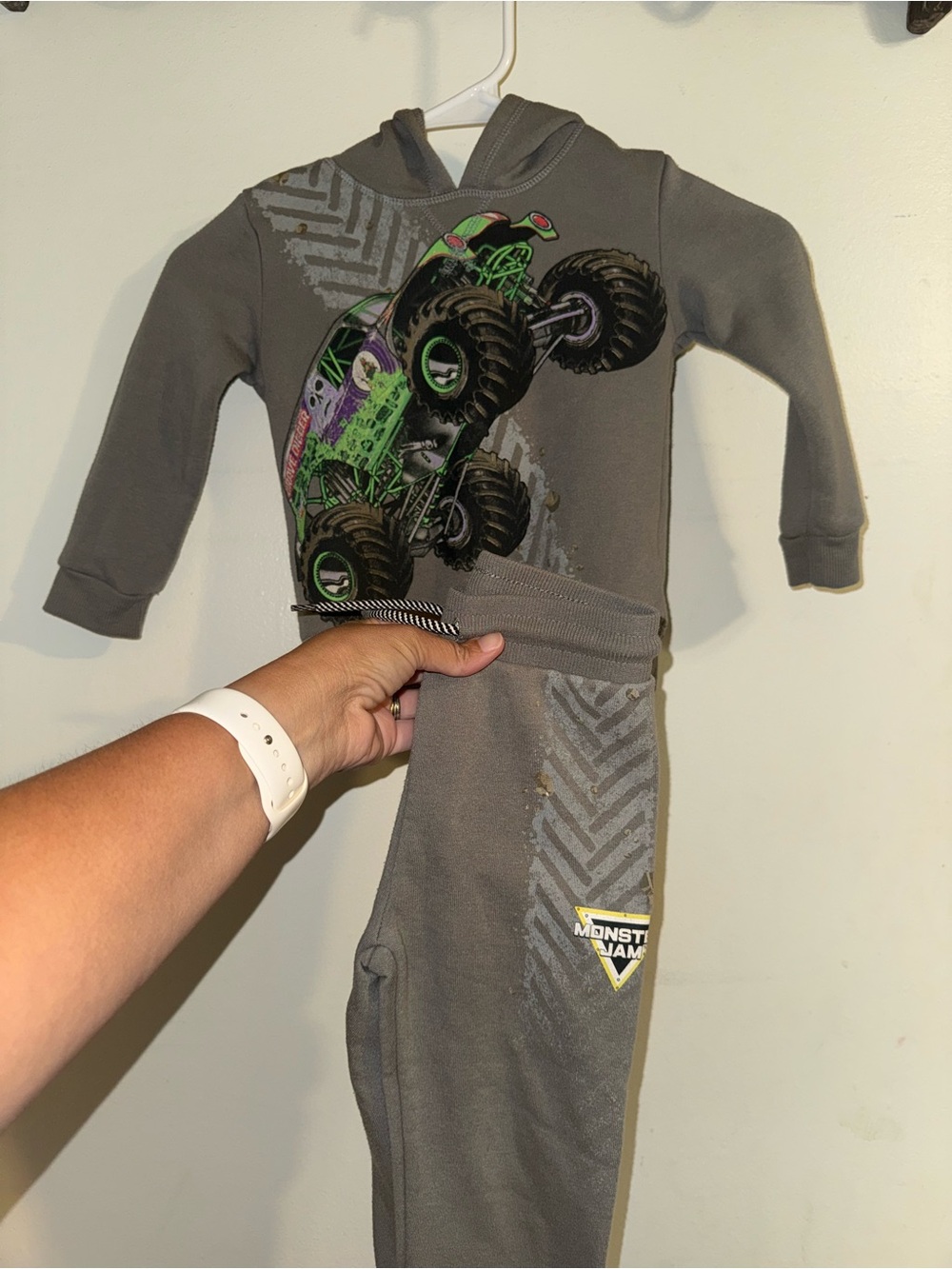 Boy Gravedigger Monster Truck Hoodie & Jogger Set